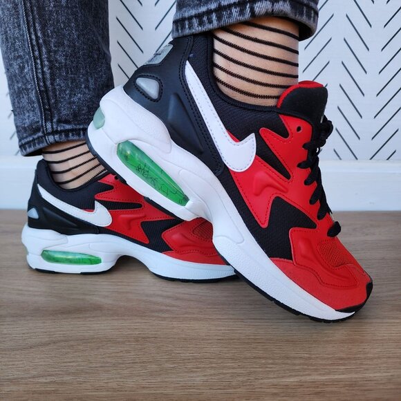 ❤️❤️Rare Nike Air Max 2 Light Womens Shoes 7.5 Sneakers Red Green A01741-003 New - Picture 5 of 12